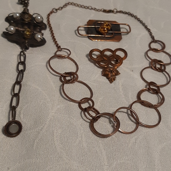 VTG,Copper Boundle,Necklace,Bracelet,And Brooches, - Picture 9 of 16